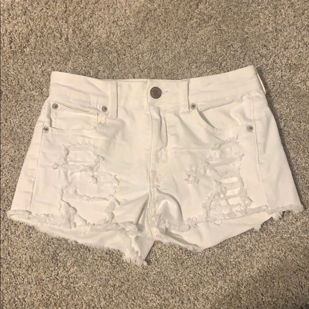 white american eagle shorts